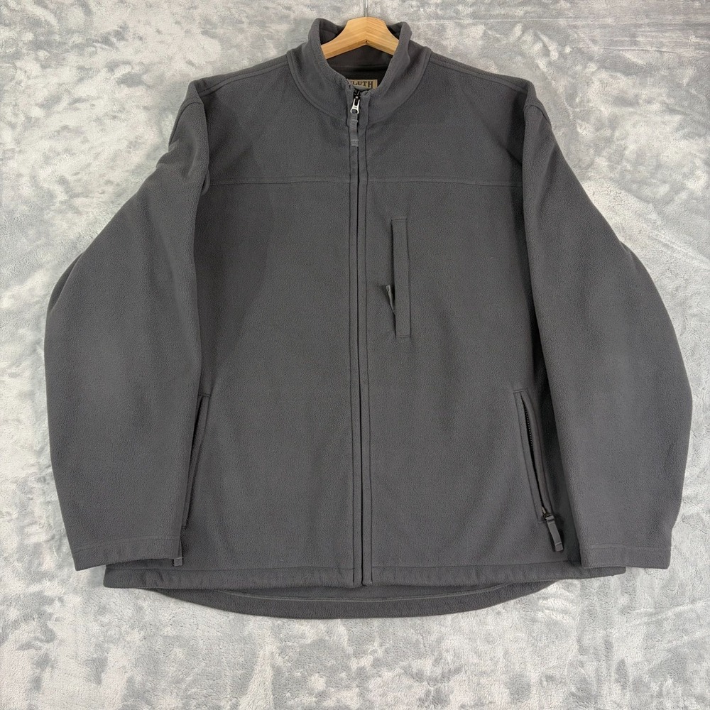 Duluth Trading Shoreman Fleece Windproof Jacket Gray Full Zip Size 2XL Warm